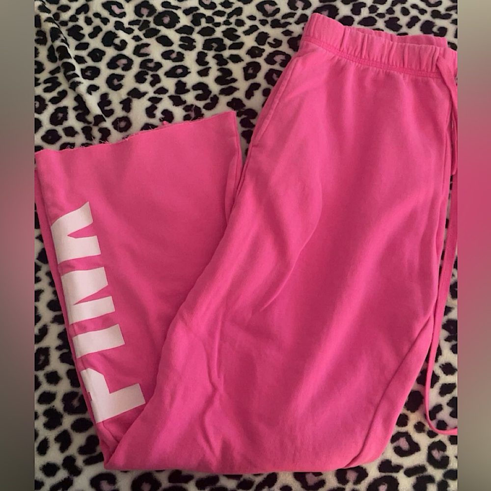 victoria secret pink wide leg straight campus sweats